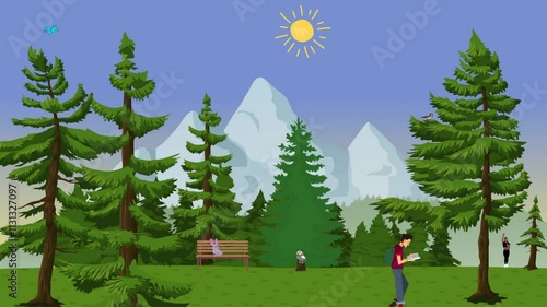 Wallpaper Mural Animation video of nature scene Torontodigital.ca