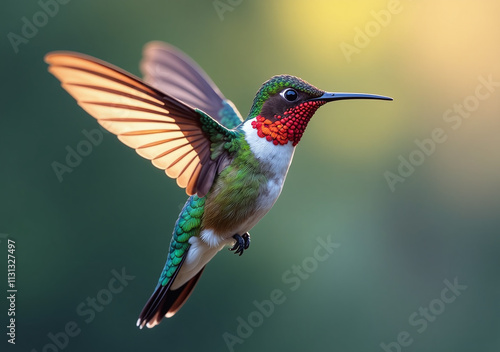 creates digital humming bird illustrations mimic realistic flight patterns precise detail vibrant photo