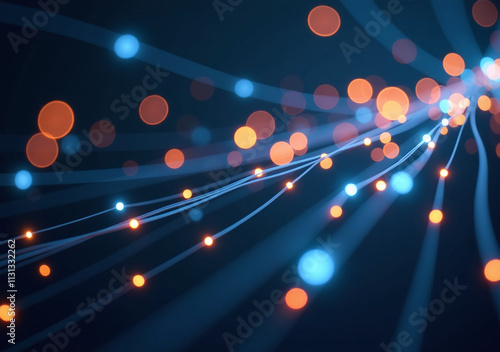 fiber optic strands appear blurry abstract background