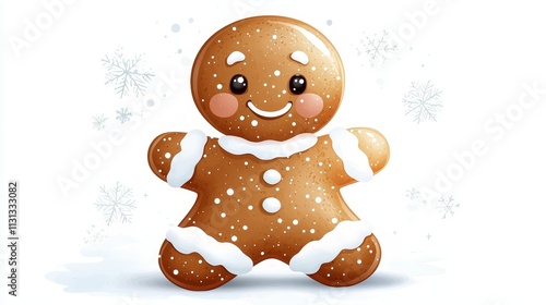 A cute gingerbread kid with white background.