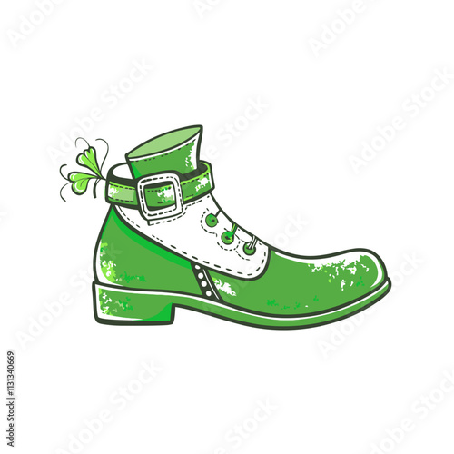 Green leprechaun shoe with buckle