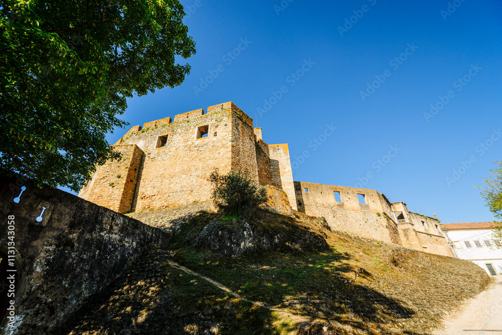 Obraz premium Templar Castle of Tomar, year 1162, national monument, Tomar, Santarem district, Medio Tejo, Centro region, Portugal, Europe
