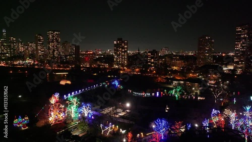 Wallpaper Mural Aerial View of Downtown Chicago Illuminated by Christmas Lights” Torontodigital.ca