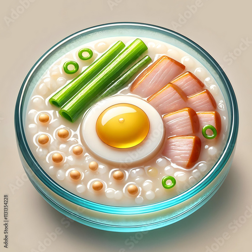 3D Chinese Food Congee Isolated (PNG). 
3D Chinese Rice Porridge (Congee) - Chinese Asian Breakfast with Chicken, Pork, Fish, or Egg 
3D Chinese Congee Rice Porridge Transparent PNG Images.

 photo