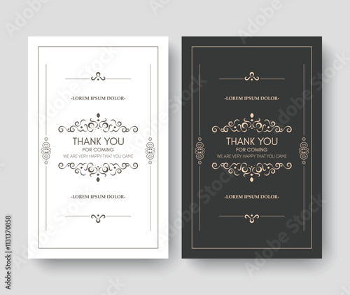 classic thank you wedding card