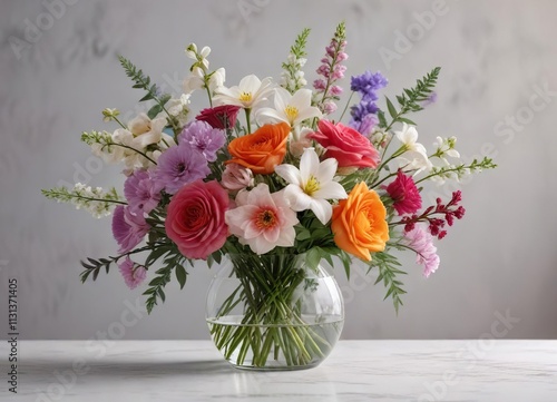 Wallpaper Mural A delicate arrangement of flowers in a glass vase , artistry, flowers Torontodigital.ca