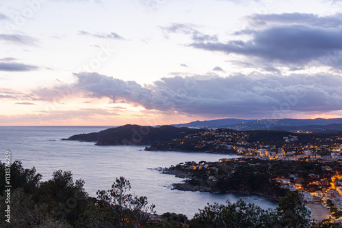 sunset over the sea photo