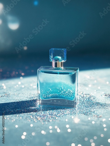 Perfume bottle on table