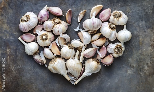 Wallpaper Mural Garlic Bulbs Arranged In A Heart Shape Torontodigital.ca