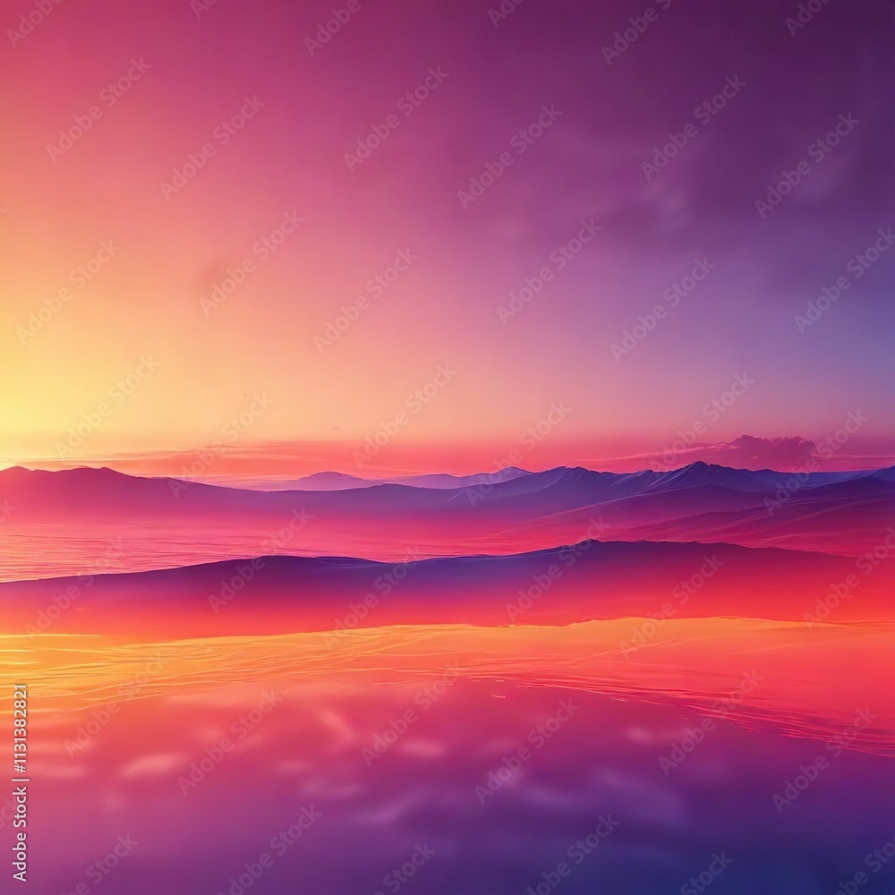 Obraz premium A stunning sunset behind a vibrant abstract gradient , sky, serene
