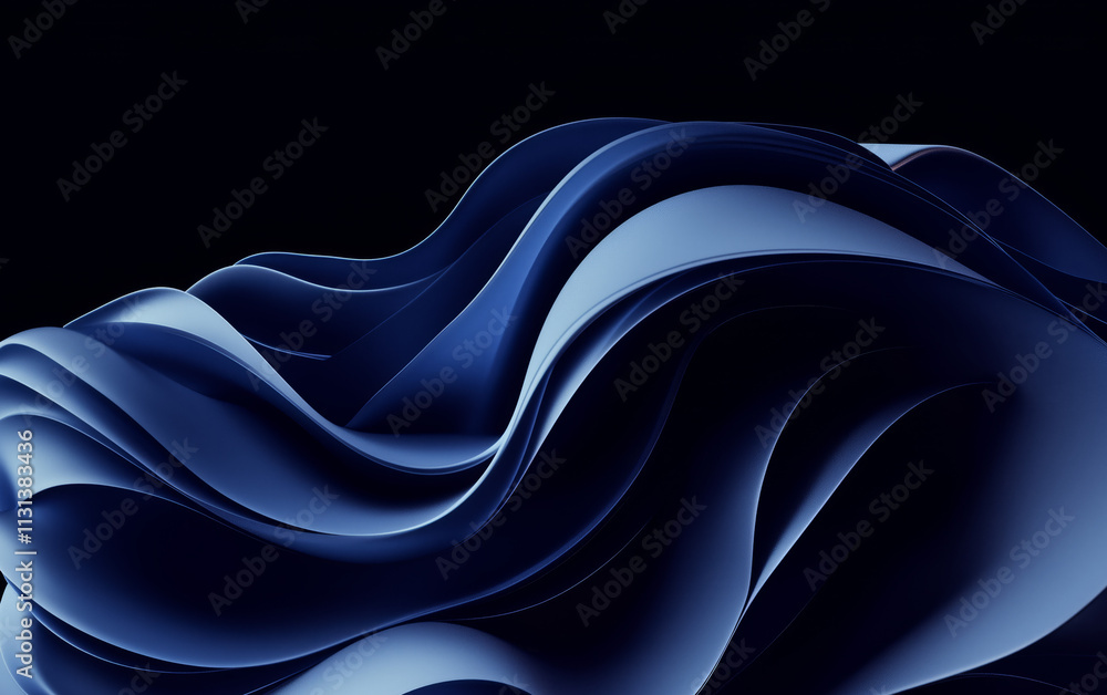 Obraz premium Abstract 3D design of an elegant wave like form in shades