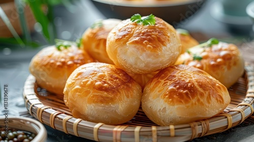 Homemade Garlic Knots. Delicious recipe for garlic-flavored bread rolls photo