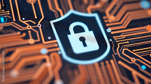 Secure digital shield representing cybersecurity and advanced technology