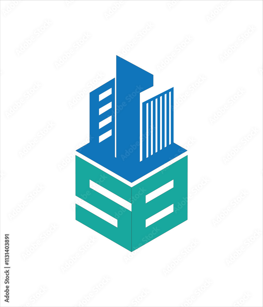 Fototapeta premium sb real state hexagon vector letter logo