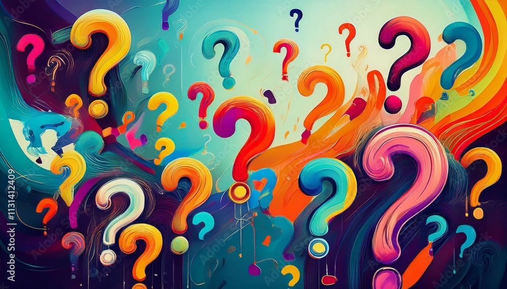 Obraz premium abstract colorful background with question mark