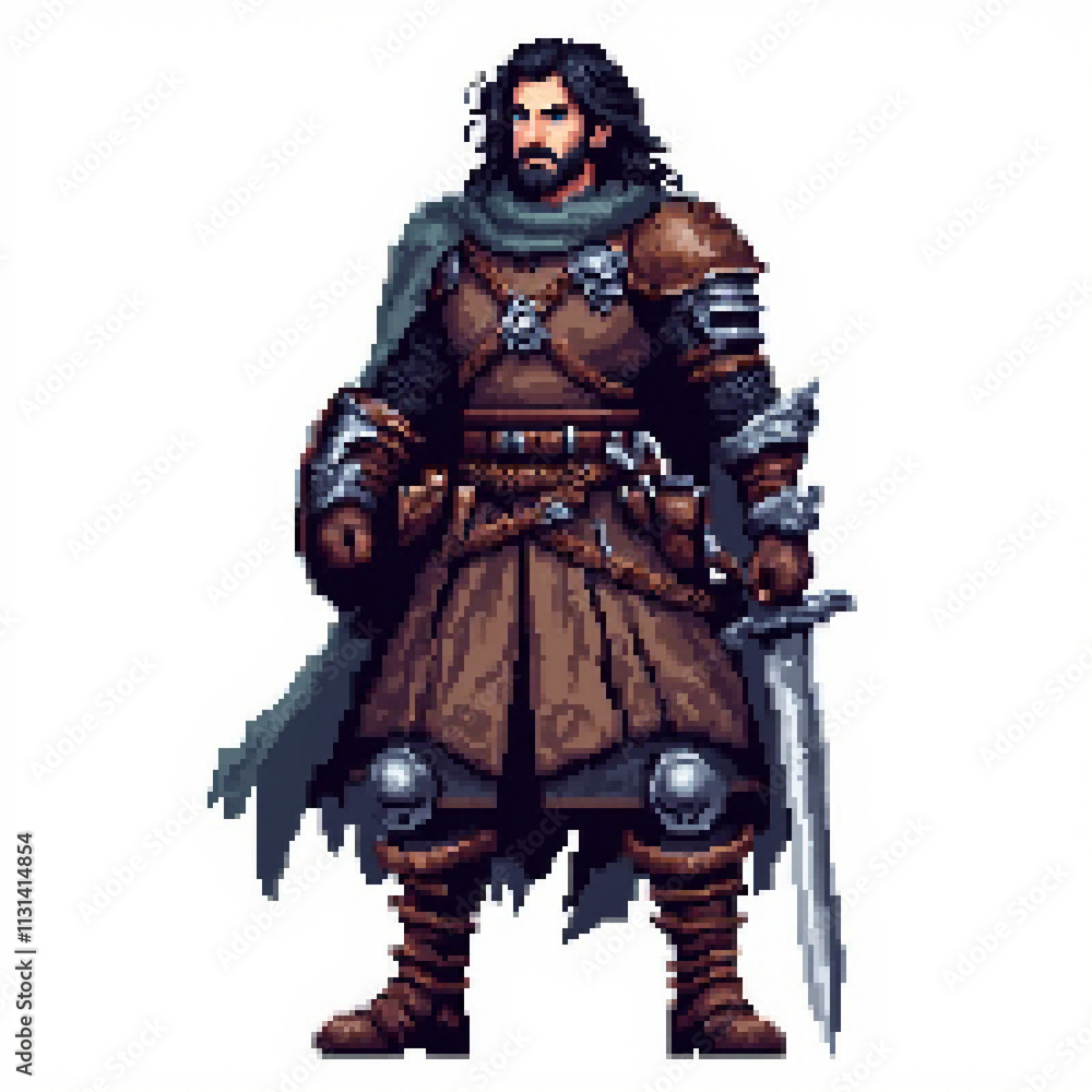 Fototapeta premium Pixel art warrior 