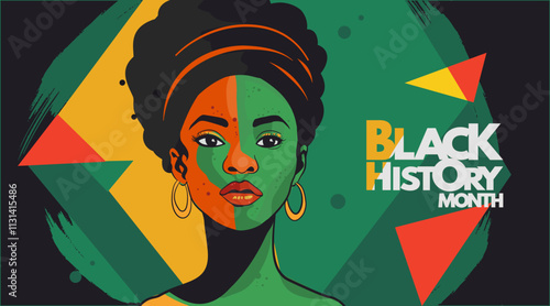 Black history month banner. Vector illustration