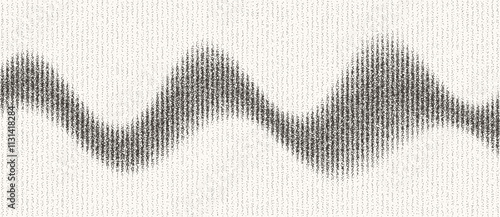 Abstract art geometric background with dots. Optical illusion with waves and transition.