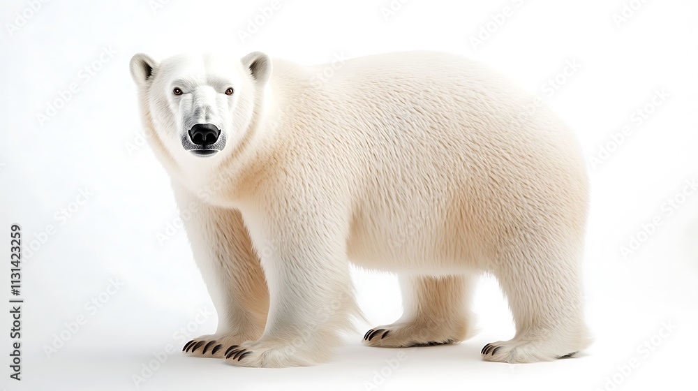 Fototapeta premium White polar bear isolated on white background