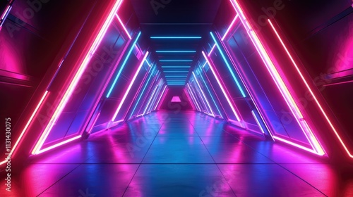 Abstract futuristic techno vibes in neon photo