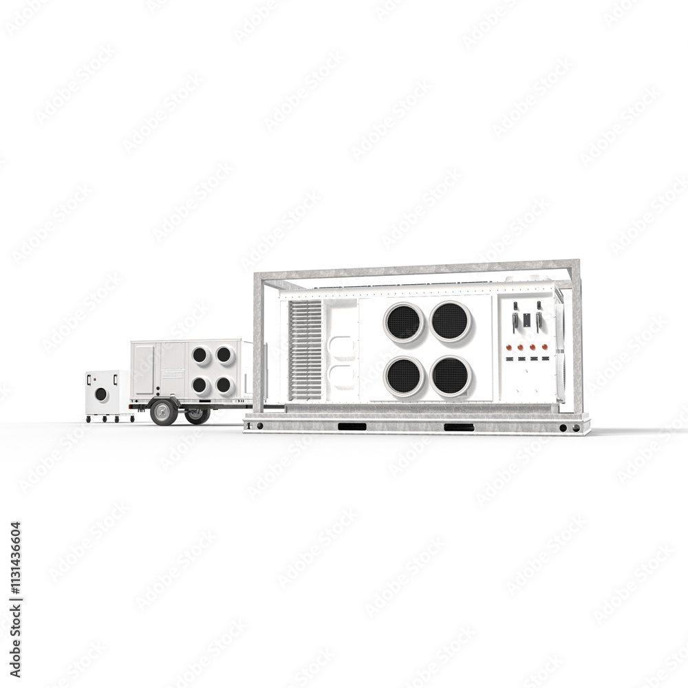 Fototapeta premium Commercial Portable AC Unit Rentals 3D Rendering