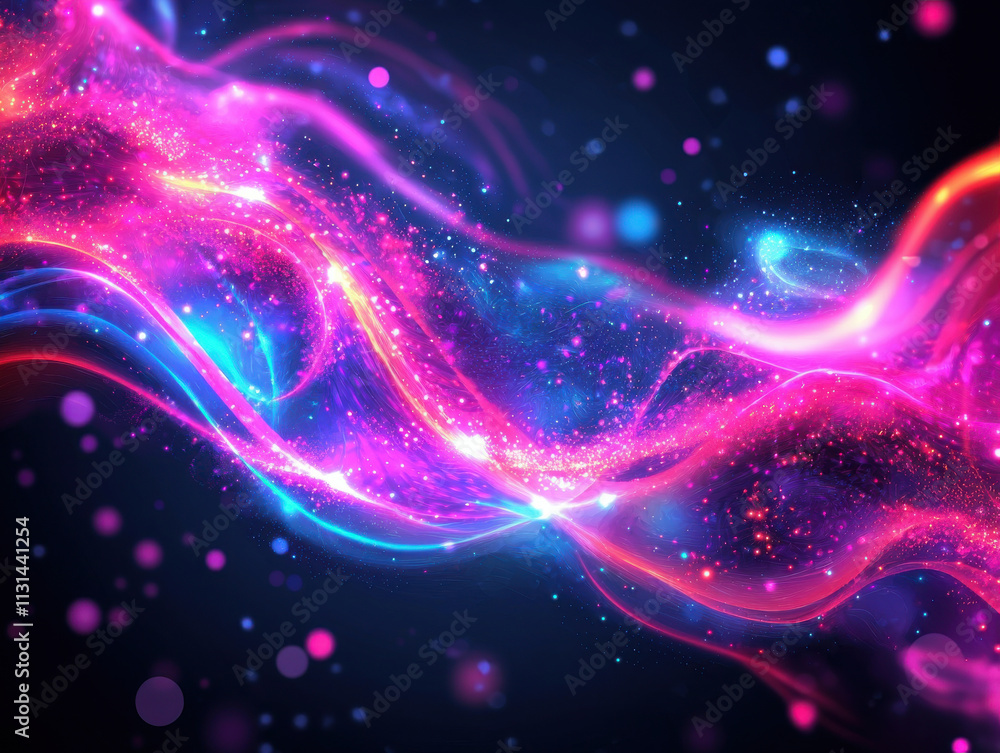 Fototapeta premium Vibrant glowing textures create mesmerizing abstract background