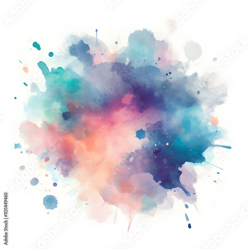 Watercolor Splash with gradient effect Bright colorful watercolor grunge