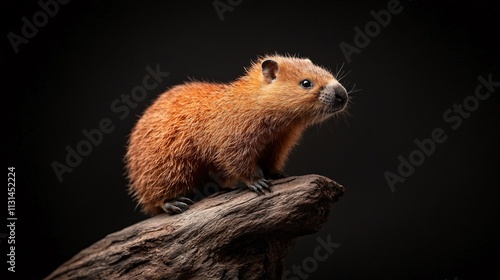 Cute Dwarf Mongoose on a Log photo