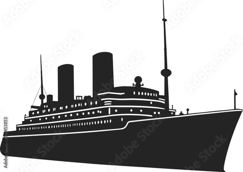 Cruise Ship icon vector outline isolated on a white background