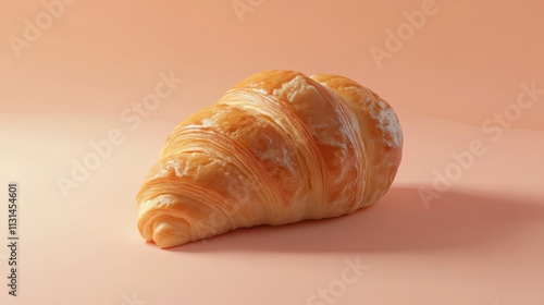 Wallpaper Mural Fresh croissant against a pastel peach background  Torontodigital.ca