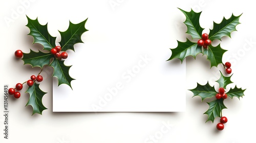 Festive email signature design with holly leaves and berries for Christmas communication.