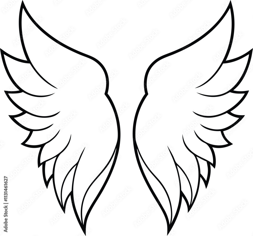Obraz premium Wings silhouette design elements. Angel wings