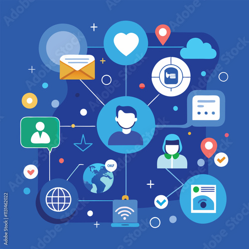 Wallpaper Mural blue social network background Torontodigital.ca