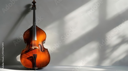 Elegant Wooden Violin. Classical music concept