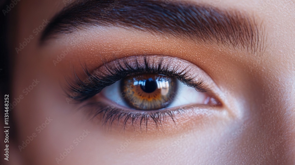 Obraz premium A detailed shot of an eye with prominent eyelashes, suitable for beauty or fashion concepts