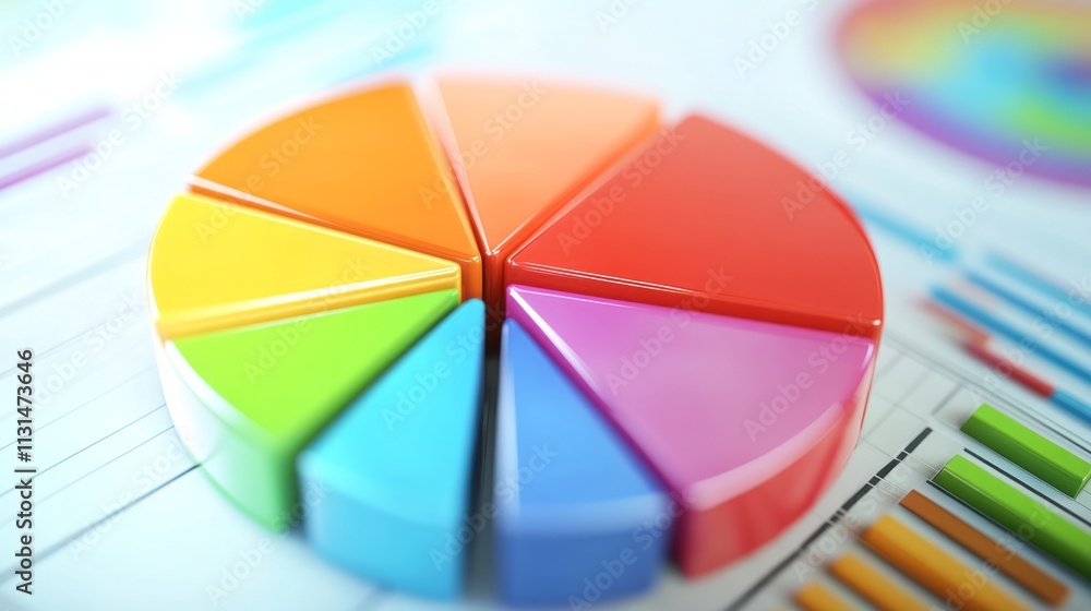 Obraz premium Pie chart stock photo Abstract, Circle, People, Concepts, Futuristic 