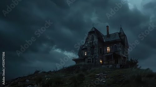 Midnight Serenity. Ethereal nocturnal scenery concept