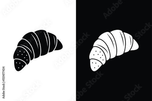 Croissant icon vector on White Background ,Vector Art Illustration on white background.