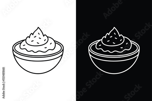 Hummus icon vector on White Background ,Vector Art Illustration on white background.