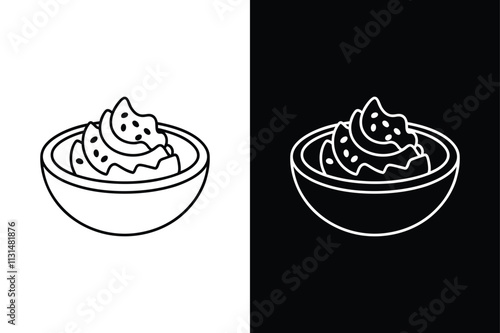 Hummus icon vector on White Background ,Vector Art Illustration on white background.