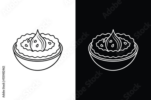 Hummus icon vector on White Background ,Vector Art Illustration on white background.