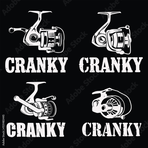 Cranky, Funny Fishing, Fishing Reel Tee eps