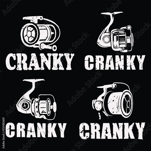 Cranky, Funny Fishing, Fishing Reel Tee eps
