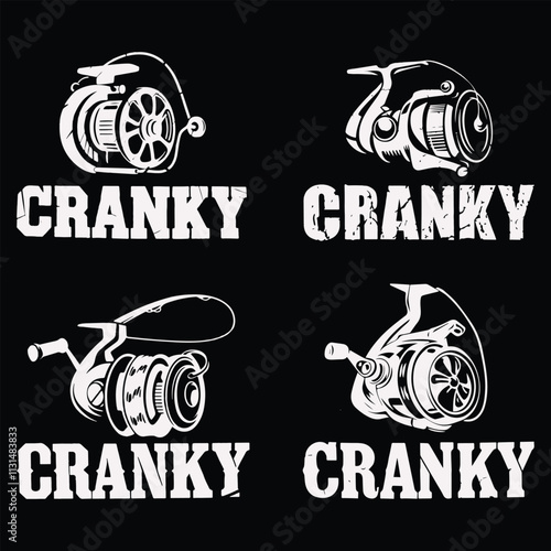 Cranky, Funny Fishing, Fishing Reel Tee eps