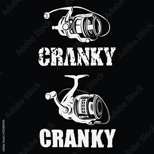 Cranky, Funny Fishing, Fishing Reel Tee eps
