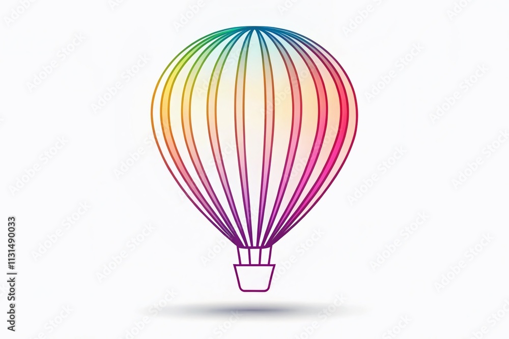 Obraz premium Elegant linear balloon icon with shadow for Valentine's Day, leisure parks, festivals, and toys. A modern logo design, perfect for recreation and playful themes.