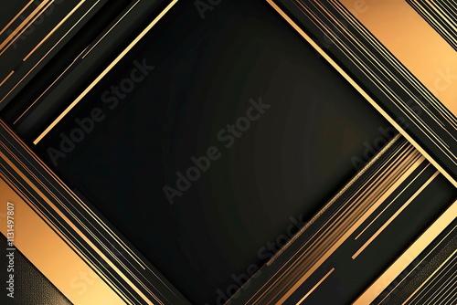 Abstract dark geometric background featuring glowing golden lines and sparkles, creating a modern, futuristic, and elegant design.