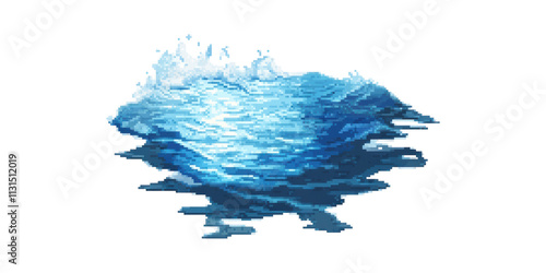 Blue water splash with ripples isolated on transparent background photo