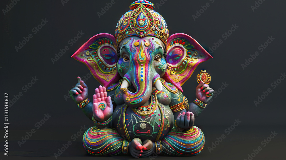 Fototapeta premium Multicolored Ganesha Statue