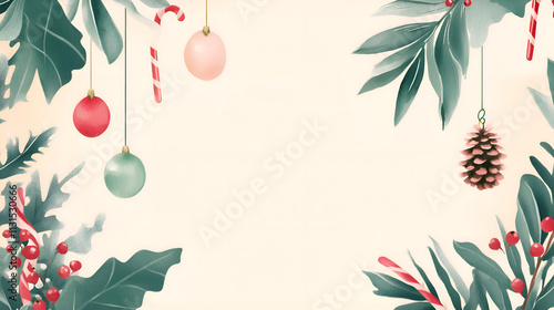 Christmas and New Year watercolor festive background